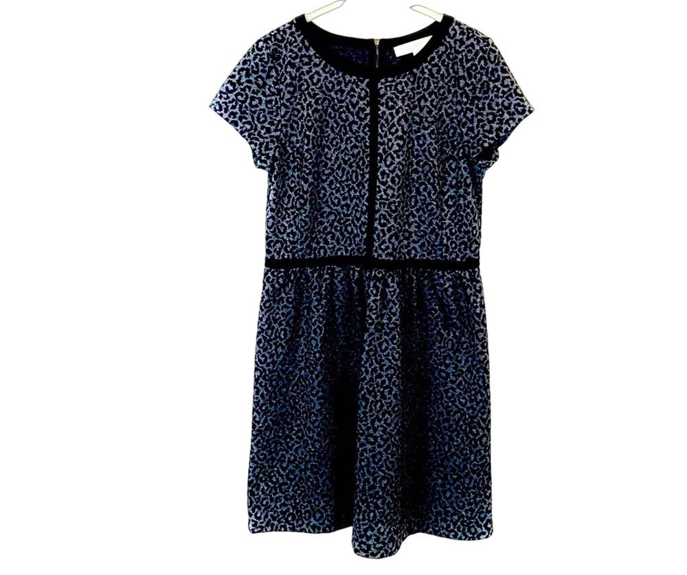 LOFTSheath Dress Leopard Print NWT Knit Size 8 Career to Cocktail Gray Black